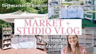 Studio + Market Vlog // first market in Boston, making soap and pouring candles, 2 markets in 2 days