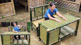 Full Video:100 days of installing electricity and water, making a kitchen, bamboo tables and chairs