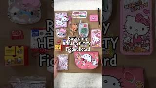 Rating my Hello kitty fidget board very quickly #diy #fidgettoys #fidgetboard #squishy #hellokitty