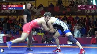 1/4 FS - 70 kg: M. GADZHIEV (POL) v. H. YAVUZ (TUR)