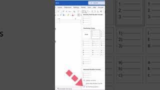 How to Start a List with a Different Number in Microsoft Word  #shorts