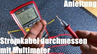 Stromkabel durchmessen - Kupfer Kabel Durchgangsmessung mit Multimeter - Durchgangsprüfung Anleitung