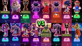 Mega TIles hop monster battle // Catnap,  Zoonomaly, Digital circus // Coffin dance TILES HOP 