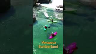 Kayak on Wildriver Verzasca Switzerland #shorts