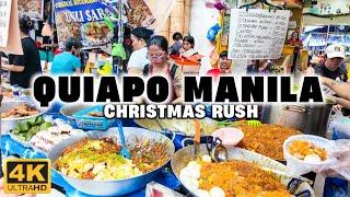 [4K] Ultimate CHRISTMAS in QUIAPO! Local Streets, Shops, and Street Food!