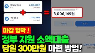 소액대출 100만원 받고 200만원 더 받는 방법! (feat.정부지원 비상금)