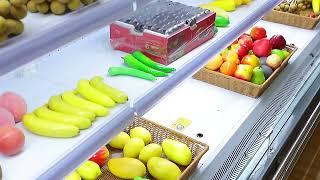 Air Curtain Multideck Open Chiller Store Fruit Display Refrigerator