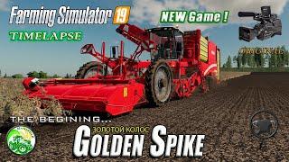 Fs19, FS-22, Farming Simulator, #3-FS19 Золотой Колос (Golden Spike). TIMELAPSE. Прохождение+руль!