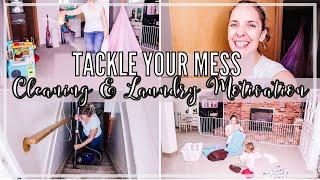 TACKLE YOUR MESS: BASEMENT CLEAN WITH ME 2021 | CLEANING & LAUNDRY MOTIVATION | HOMEMAKING 2021