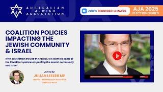 Coalition Policies Impacting the Jewish Community & Israel with Hon Julian Leeser MP
