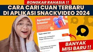 SNACK VIDEO IS BACK !! BANYAK CARA TERBARU CARI UANG DI SNACKVIDEO 2024 | APLIKASI PENGHASIL 2024 ||