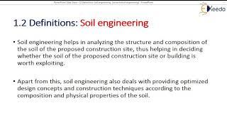 Contents and Definitions of Soil Engineering, Geotechnical Engineering