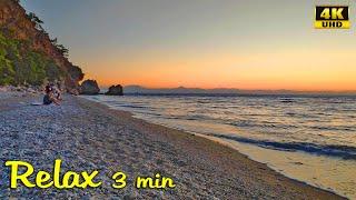 Sea. Morning. The sound of the waves. Time to relax. 4K video
