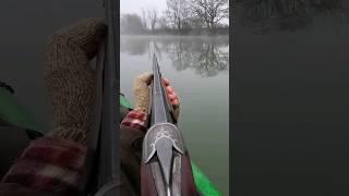 Duck hunting with a beautiful over/under from a canoe