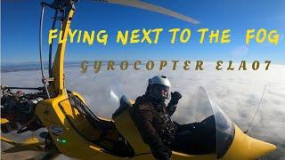Gyrocopter - Autogiro ELA07 - flying next to the fog - April 2022