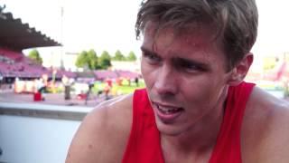 Adam Helcelet (CZE) after first day of the Decathlon, Tampere 2013