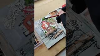 Pen and Watercolor Lake House #art #watercolor #painting #sketch #artbook #painting #artist #drawing