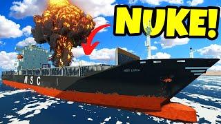 TSUNAMI SURVIVAL With a Cargo Ship with a Nuke in Stormworks Multiplayer!