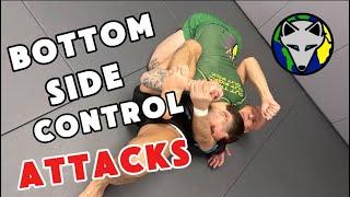 Escaping and Attacking from Bottom Side Control  S:6-Ep:47 #rollwiththefox