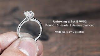 Unboxing a 1 carat Round 10 Hearts & Arrows 111 faceted Diamond Engagement Ring