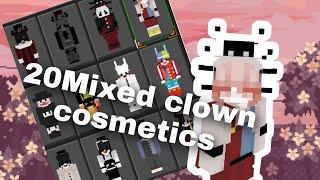 20 clown skins with mixed cosmetics ||mcpe||stqrbwerry