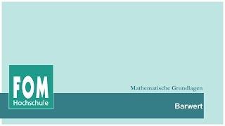 Barwert | FOM video based learning