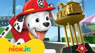 PAW Patrol Marshall Wins a Firefighter Race!  10 Minutes | Nick Jr.