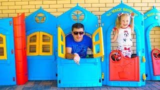 Nastya and papa pretend play with playhouse House tour Video for kids