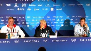 Silver medallist Adam Peaty press conference with Nicolo Martinenghi and Nic Fink  Paris Olympics