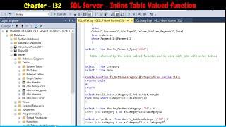 SQL Server - In line Table valued Function