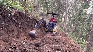 Mini Excavator Making Trails