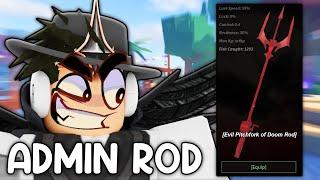 Using the ADMIN ONLY Evil Pitchfork of Doom Rod in Fisch (Roblox Fisch)