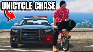Running From Cops in a INSANE UNICYCLE in GTA 5 RP