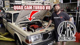 Turbo V8 Volvo 240 Wagon " The Lolvo" - THE SKID FACTORY - [Build Review]