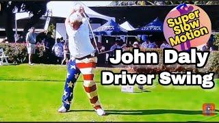 John Daly Driver Swing in Super Slow Motion,  face on