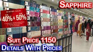 Sapphire // Sapphire Sale Flat 70%,50% & 40% OFF // Dress Price Is Rs1150 // Details With Prices