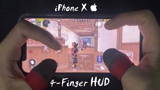 iPhone X HandCam | 4-Finger Solo VS Squad Gameplay | Free Fire