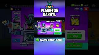 Plankton Darryl For Krusty Kash  #brawlstars #spongebob #shorts