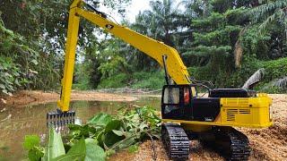 Story Line : RC Excavator CAT 336D Long Arm/Reach Cleaning The River