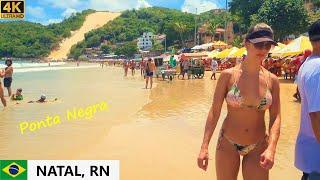  Ponta Negra beach in Natal, Rio Grande do Norte, Brazil [4K] beach walk