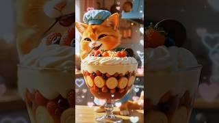  Cutest Cat Chef Makes the PERFECT Trifle! #shorts