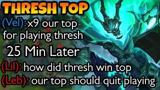 Thresh Top was getting me reported, but by the end the Enemy Top was the one getting reported