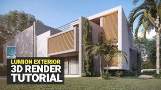 LUMION RENDER TUTORIAL: 3D EXTERIOR RENDER  of a Modern House and Surroundings