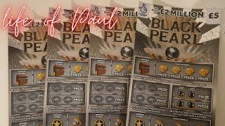 £5 Lottery Scratch Cards. £20 of the Black Pearl scratch cards scratched off.