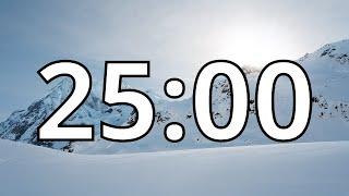 25 Minute Timer | Snowy Mountains | NO Music