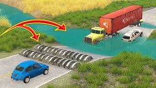 Cars vs Speed Bumps x Potholes x Deep Water - BeamNG Drive -  ULTIMATE Edition Compilation