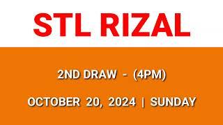 STL Rizal result today 4pm draw afternoon result 2nd draw Philippines October 20, 2024 Sunday