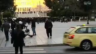 Greece: Biker cops damaging public property