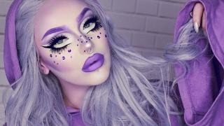 drag inspired makeup tutorial | purple cut crease