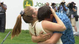 Davis Thompson celebrates JDC victory with his wife